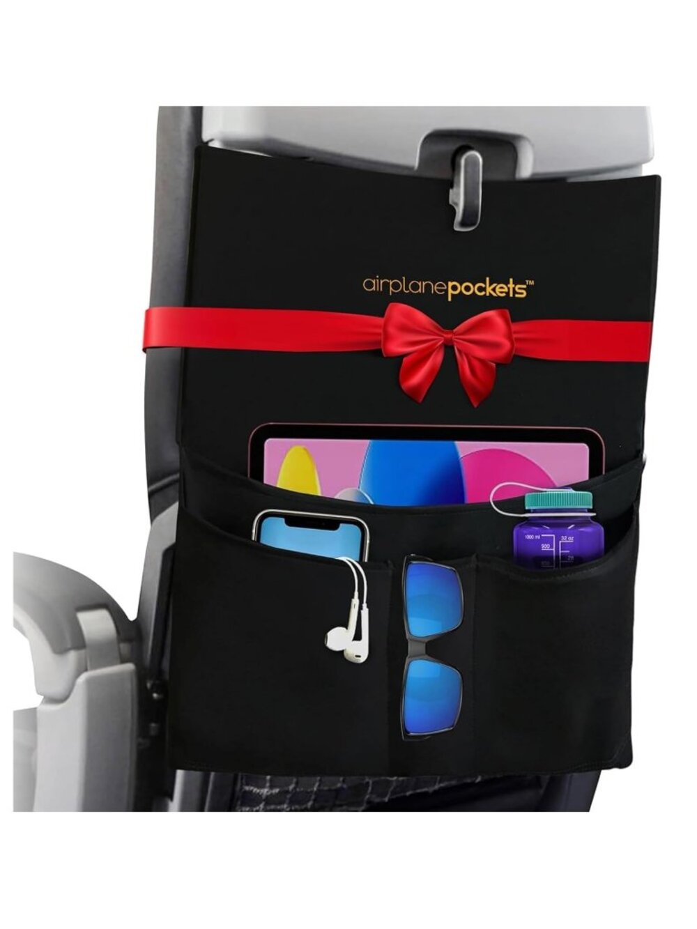 Airplane Pockets Tray Table Cover & Seatback Storage Organizer